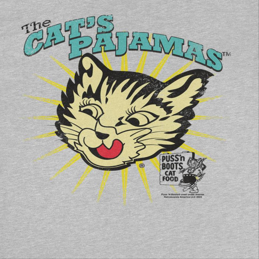 Puss n Boots the Cats Pajamas Vintage Art Sport Grey T-Shirt