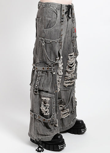 Tripp NYC Denim Strap Shredder Pant Black