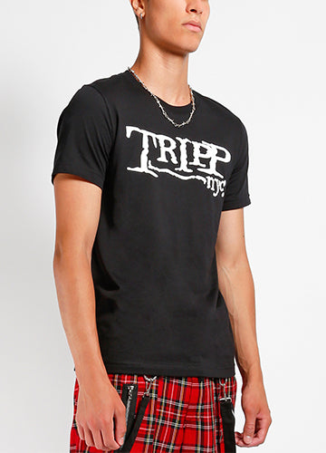 Tripp NYC Unisex Logo T Shirt - BLK/WHT