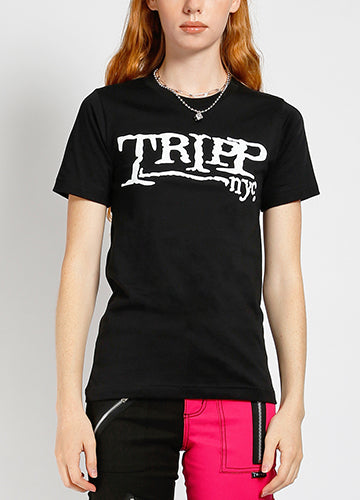 Tripp NYC Unisex Logo T Shirt - BLK/WHT