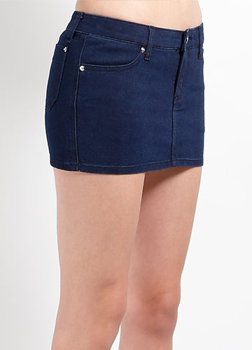 Tripp NYC Super Mini Heavy Stone Wash Denim Skirt