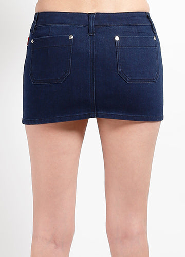 Tripp NYC Super Mini Heavy Stone Wash Denim Skirt