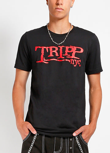 Tripp NYC Unisex Logo T Shirt - BLK/RED