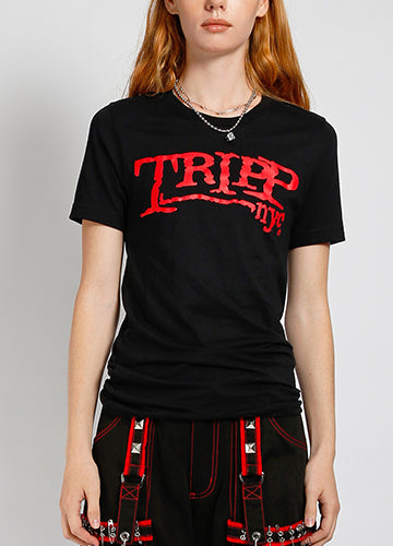 Tripp NYC Unisex Logo T Shirt - BLK/RED