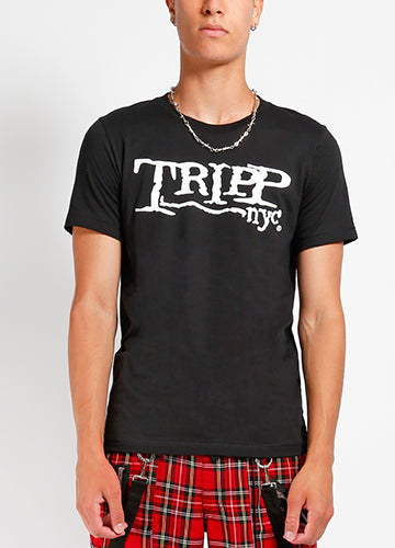 Tripp NYC Unisex Logo T Shirt - BLK/WHT
